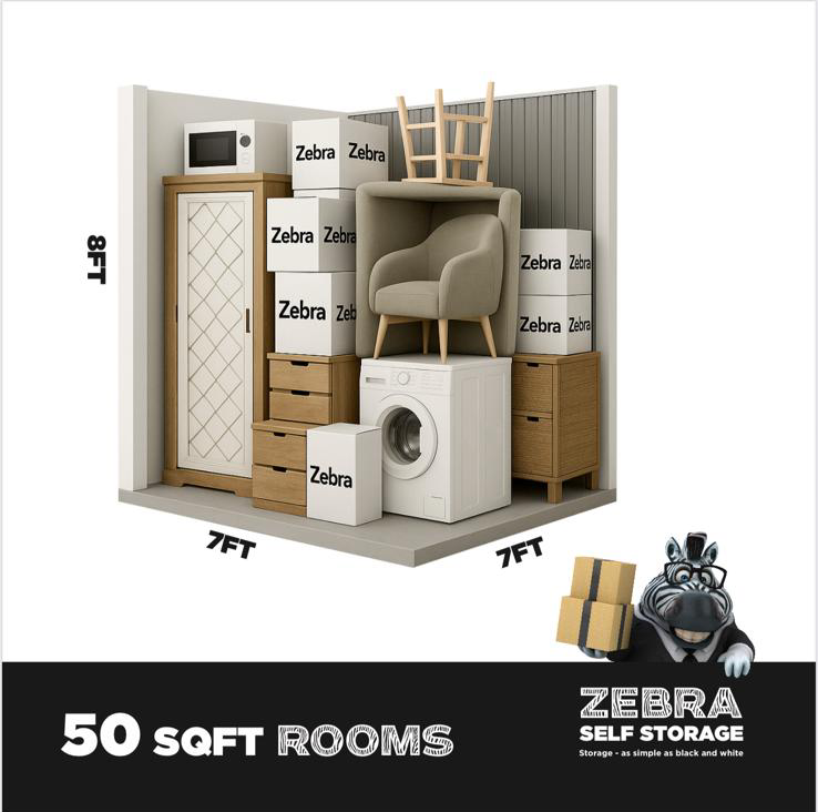 Zebra Self Storage - 50SQFT Rooms
