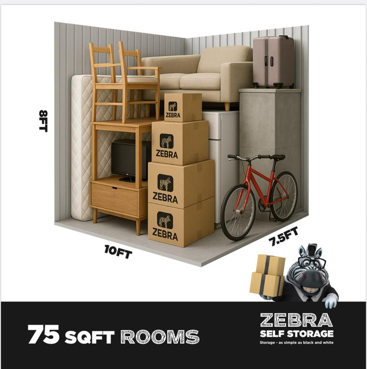 Zebra Self Storage - 75SQFT Rooms